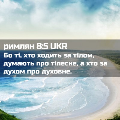 Picture 02 - римлян 8:5 UKR - Бо ті, хто ходить за тілом, - Bible Verse Picture