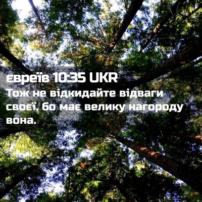 Picture 02 - євреїв 10:35 UKR - Тож не відкидайте відваги - Bible Verse Picture