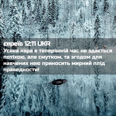 Picture 02 - євреїв 12:11 UKR - Усяка кара в теперішній - Bible Verse Picture