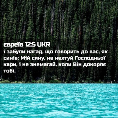 Picture 02 - євреїв 12:5 UKR - і забули нагад, що говорить - Bible Verse Picture