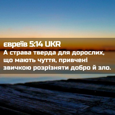 Picture 02 - євреїв 5:14 UKR - А страва тверда для - Bible Verse Picture