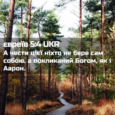 Picture 02 - євреїв 5:4 UKR - А чести цієї ніхто не бере - Bible Verse Picture