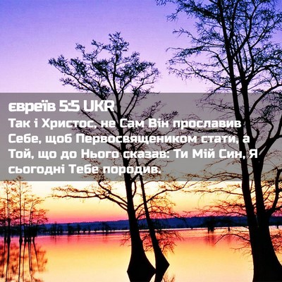 Picture 02 - євреїв 5:5 UKR - Так і Христос, не Сам Він - Bible Verse Picture