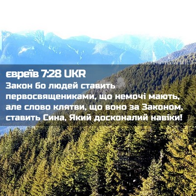 Picture 02 - євреїв 7:28 UKR - Закон бо людей ставить - Bible Verse Picture