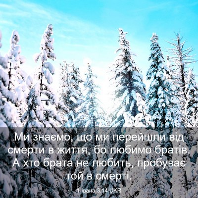 Picture 03 - 1 Івана 3:14 UKR - Ми знаємо, що ми перейшли - Bible Verse Picture