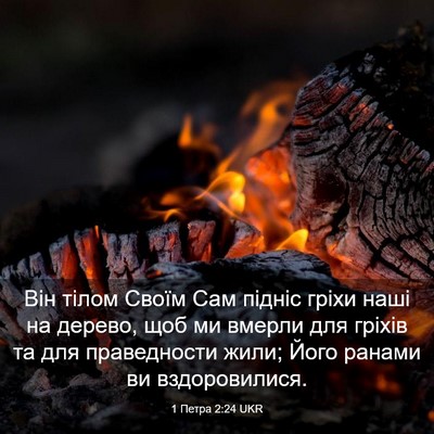 Picture 03 - 1 Петра 2:24 UKR - Він тілом Своїм Сам підніс - Bible Verse Picture