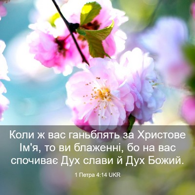 Picture 03 - 1 Петра 4:14 UKR - Коли ж вас ганьблять за - Bible Verse Picture
