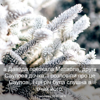 Picture 03 - 1 Самуїлова 18:20 UKR - а Давида покохала Мелхола, - Bible Verse Picture