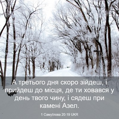 Picture 03 - 1 Самуїлова 20:19 UKR - А третього дня скоро - Bible Verse Picture