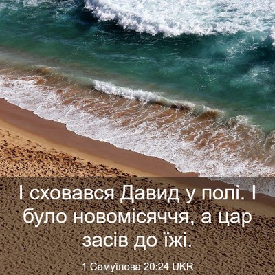 Picture 03 - 1 Самуїлова 20:24 UKR - І сховався Давид у полі. І - Bible Verse Picture