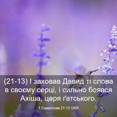 Picture 03 - 1 Самуїлова 21:12 UKR - (21-13) І заховав Давид ті - Bible Verse Picture