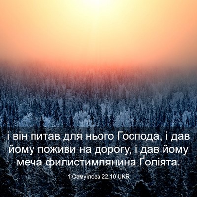 Picture 03 - 1 Самуїлова 22:10 UKR - і він питав для нього - Bible Verse Picture