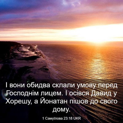 Picture 03 - 1 Самуїлова 23:18 UKR - І вони обидва склали умову - Bible Verse Picture