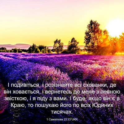 Picture 03 - 1 Самуїлова 23:23 UKR - І подивіться, і розізнайте - Bible Verse Picture