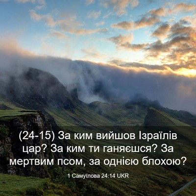 Picture 03 - 1 Самуїлова 24:14 UKR - (24-15) За ким вийшов Ізраїлів - Bible Verse Picture