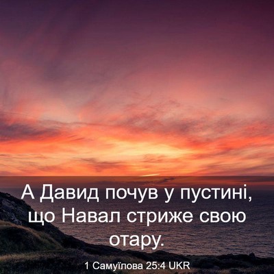 Picture 03 - 1 Самуїлова 25:4 UKR - А Давид почув у пустині, що - Bible Verse Picture