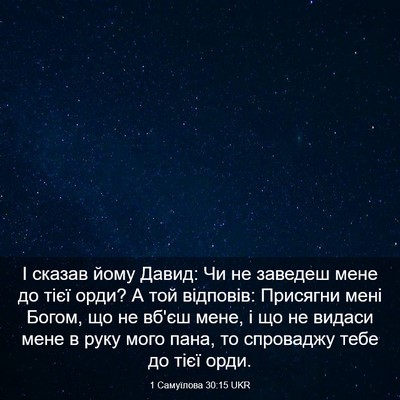 Picture 03 - 1 Самуїлова 30:15 UKR - І сказав йому Давид: Чи не - Bible Verse Picture