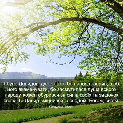 Picture 03 - 1 Самуїлова 30:6 UKR - І було Давидові дуже гірко, - Bible Verse Picture