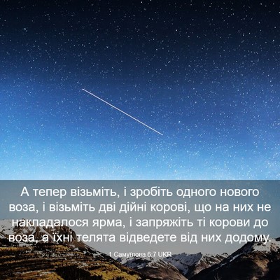 Picture 03 - 1 Самуїлова 6:7 UKR - А тепер візьміть, і зробіть - Bible Verse Picture