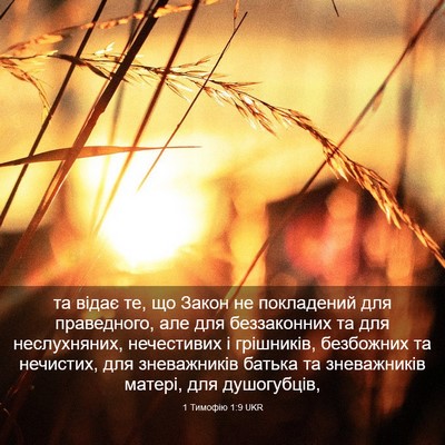 Picture 03 - 1 Тимофію 1:9 UKR - та відає те, що Закон не - Bible Verse Picture