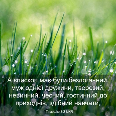 Picture 03 - 1 Тимофію 3:2 UKR - А єпископ має бути - Bible Verse Picture