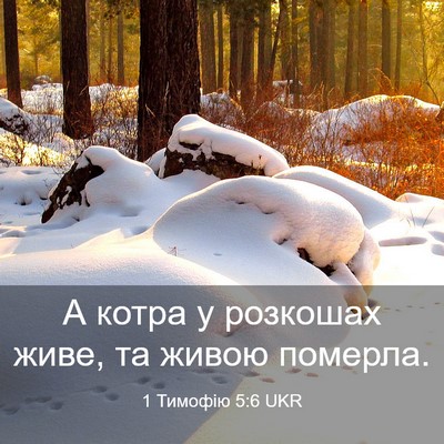 Picture 03 - 1 Тимофію 5:6 UKR - А котра у розкошах живе, та - Bible Verse Picture