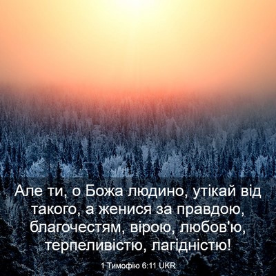 Picture 03 - 1 Тимофію 6:11 UKR - Але ти, о Божа людино, - Bible Verse Picture