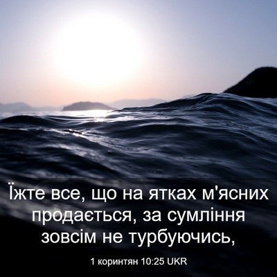 Picture 03 - 1 коринтян 10:25 UKR - Їжте все, що на ятках - Bible Verse Picture