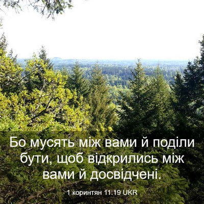 Picture 03 - 1 коринтян 11:19 UKR - Бо мусять між вами й поділи - Bible Verse Picture