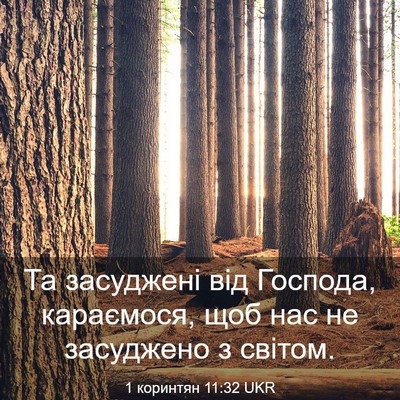 Picture 03 - 1 коринтян 11:32 UKR - Та засуджені від Господа, - Bible Verse Picture