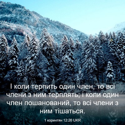 Picture 03 - 1 коринтян 12:26 UKR - І коли терпить один член, - Bible Verse Picture