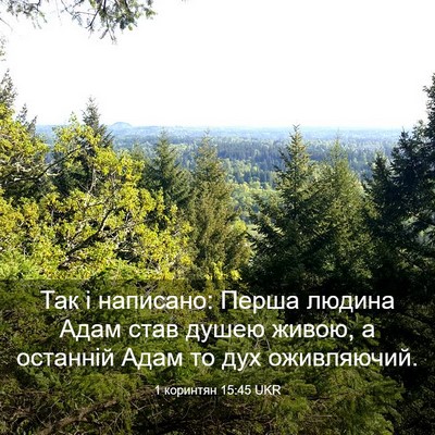 Picture 03 - 1 коринтян 15:45 UKR - Так і написано: Перша - Bible Verse Picture