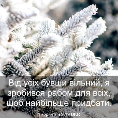 Picture 03 - 1 коринтян 9:19 UKR - Від усіх бувши вільний, я - Bible Verse Picture