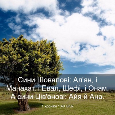 Picture 03 - 1 хроніки 1:40 UKR - Сини Шовалові: Ал'ян, і - Bible Verse Picture