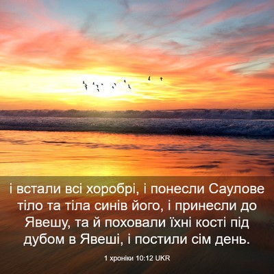 Picture 03 - 1 хроніки 10:12 UKR - і встали всі хоробрі, і - Bible Verse Picture
