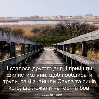 Picture 03 - 1 хроніки 10:8 UKR - І сталося другого дня, і - Bible Verse Picture