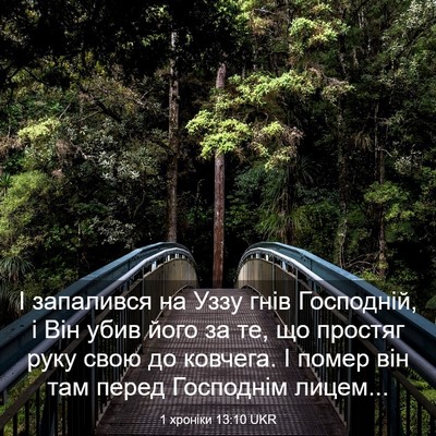 Picture 03 - 1 хроніки 13:10 UKR - І запалився на Уззу гнів - Bible Verse Picture