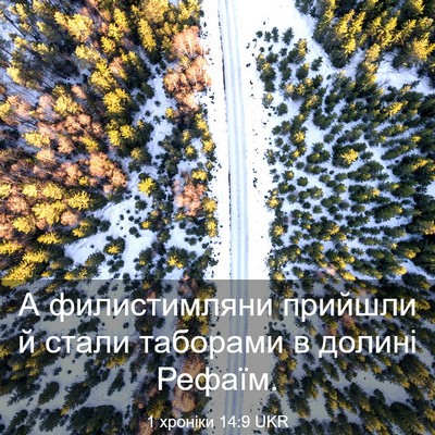 Picture 03 - 1 хроніки 14:9 UKR - А филистимляни прийшли й - Bible Verse Picture
