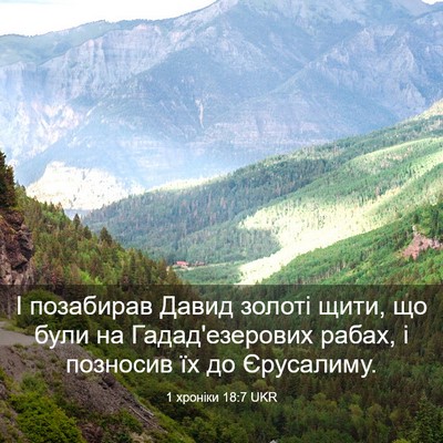 Picture 03 - 1 хроніки 18:7 UKR - І позабирав Давид золоті - Bible Verse Picture