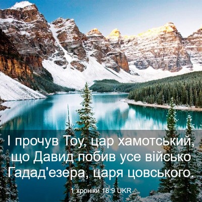 Picture 03 - 1 хроніки 18:9 UKR - І прочув Тоу, цар - Bible Verse Picture