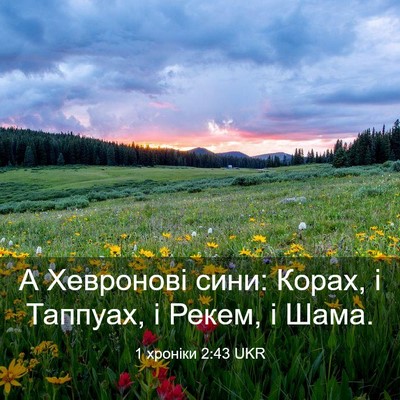 Picture 03 - 1 хроніки 2:43 UKR - А Хевронові сини: Корах, і - Bible Verse Picture