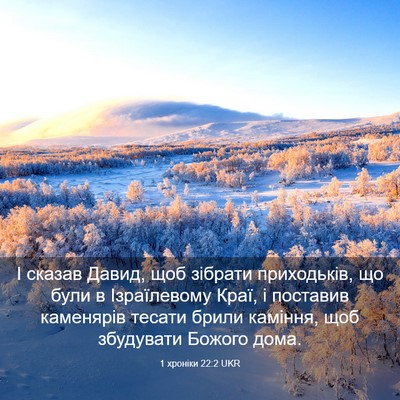 Picture 03 - 1 хроніки 22:2 UKR - І сказав Давид, щоб зібрати - Bible Verse Picture