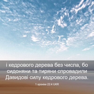 Picture 03 - 1 хроніки 22:4 UKR - і кедрового дерева без - Bible Verse Picture