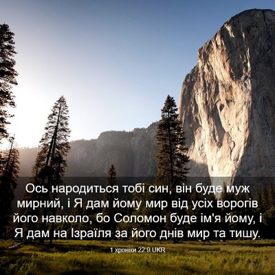 Picture 03 - 1 хроніки 22:9 UKR - Ось народиться тобі син, - Bible Verse Picture