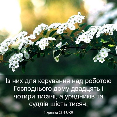 Picture 03 - 1 хроніки 23:4 UKR - Із них для керування над - Bible Verse Picture