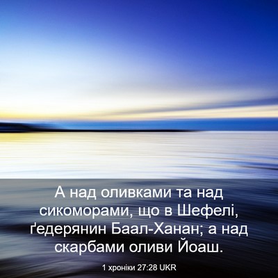 Picture 03 - 1 хроніки 27:28 UKR - А над оливками та над - Bible Verse Picture