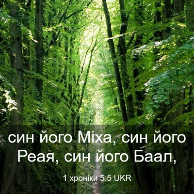 Picture 03 - 1 хроніки 5:5 UKR - син його Міха, син його - Bible Verse Picture