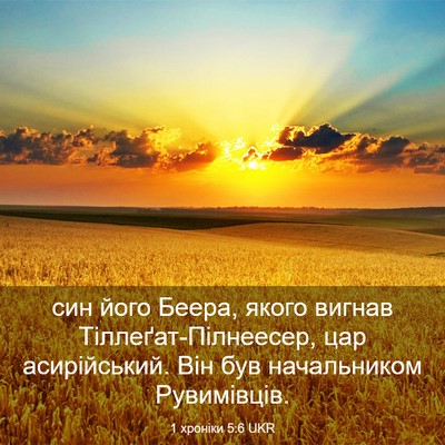 Picture 03 - 1 хроніки 5:6 UKR - син його Беера, якого - Bible Verse Picture