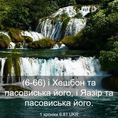 Picture 03 - 1 хроніки 6:81 UKR - (6-66) і Хешбон та пасовиська - Bible Verse Picture