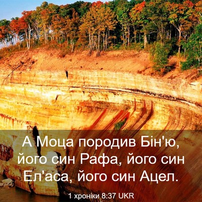 Picture 03 - 1 хроніки 8:37 UKR - А Моца породив Бін'ю, його - Bible Verse Picture